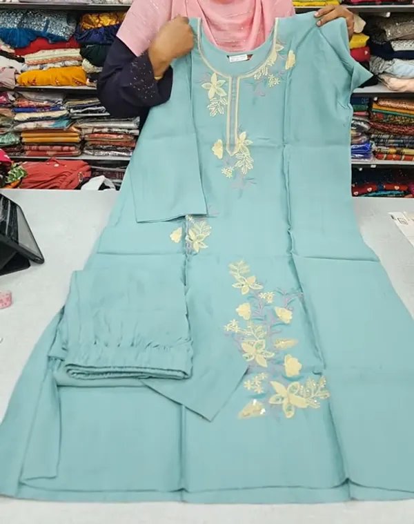 Heavy Vatican Fully Embroidery Top with Plazzo Bottom  | TS3154